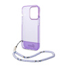 Guess Translucent Pearl Strap - Etui iPhone 14 Pro Max (fioletowy) (GUHCP14XHGCOHU)
