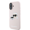 Karl Lagerfeld Silicone Double Heads Print MagSafe - Etui iPhone 16 Plus (różowy) (KLHMP16MSKCHPPLP)