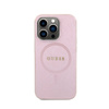 Guess Saffiano MagSafe - Etui iPhone 15 Pro (różowy) (GUHMP15LPSAHMCP)
