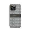 DKNY Leather Mono Stripe & Metal Logo - Etui iPhone 14 Pro (beżowy) (DKHCP14LPRTHSLE)