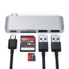 Satechi Hub z USB-C na 2x USB, SD, microSD - Srebrny (ST-TCUPS)