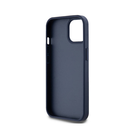 DKNY Leather Mono Stripe & Metal Logo - Etui iPhone 15 / 14 / 13 (niebieski) (DKHCP15SPRTHSLB)