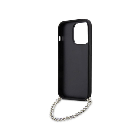 Karl Lagerfeld Saffiano Monogram Chain - Etui iPhone 14 Pro Max (Czarny) (KLHCP14XSACKLHPK)