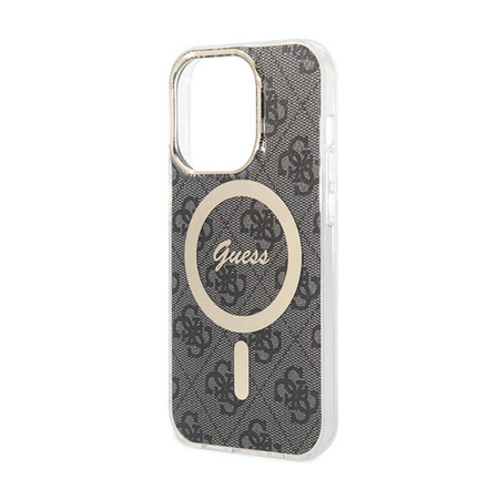 Guess 4G MagSafe - Etui iPhone 15 Pro (czarny) (GUHMP15LH4STK)