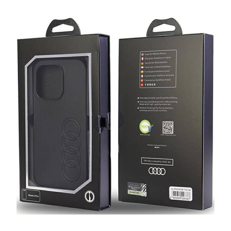 Audi Synthetic Leather - Etui iPhone 14 Pro (Czarny) (AU-TPUPCIP14P-TT/D1-BK)