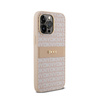 DKNY Leather Mono Stripe & Metal Logo - Etui iPhone 14 Pro (różowy) (DKHCP14LPRTHSLP)
