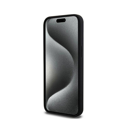 DKNY Liquid Silicone White Printed Logo MagSafe - Etui iPhone 14 Pro Max (czarny) (DKHMP14XSNYACH)
