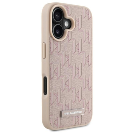Karl Lagerfeld Hot Stamp MagSafe - Etui iPhone 16 (różowy) (KLHMP16SPKHPORPP)