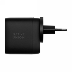 Native Union Fast GaN Charger - ładowarka 67W PD, 2x USB-C, adaptery US/UK/EU w zestawie (black) (FAST-PD67-BLK-INT)