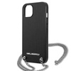 Karl Lagerfeld Leather Textured and Chain - Etui iPhone 13 (czarny) (KLHCP13MPMK)