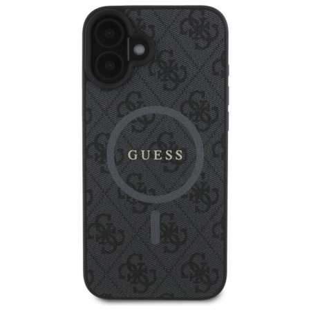 Guess 4G Ring Classic Logo MagSafe - Etui iPhone 16 (czarny) (GUHMP16SG4GFRK)