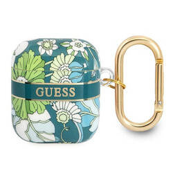 Guess Flower - Etui Airpods 1/2 gen (Green) (GUA2HHFLN)