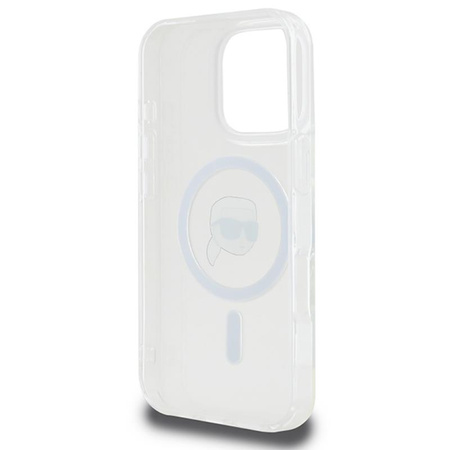 Karl Lagerfeld IML Metal Karl Head MagSafe - Etui iPhone 16 Pro Max (biały) (KLHMP16XHLSKIH)
