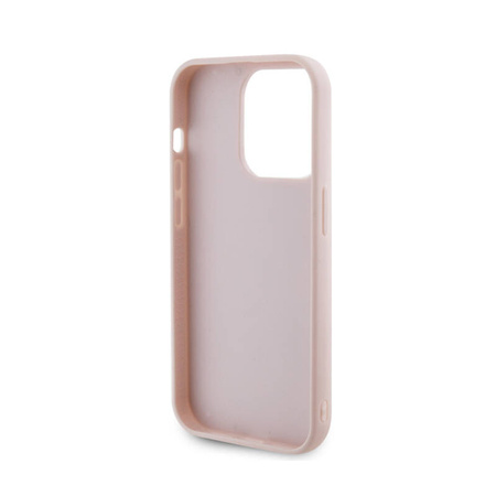 Guess Quilted Metal Logo - Etui iPhone 15 Pro Max (różowy) (GUHCP15XPSQSQSP)