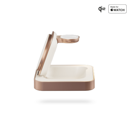 ZENS Nightstand Charger Pro 2 - ładowarka bezprzewodowa Qi2 15W do dwóch urządzeń kompatybilna z MagSafe (copper) (ZEDC28W/00)