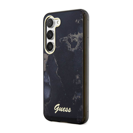 Guess Golden Marble Collection - Etui Samsung Galaxy S23+ (czarny) (GUHCS23MHTMRSK)