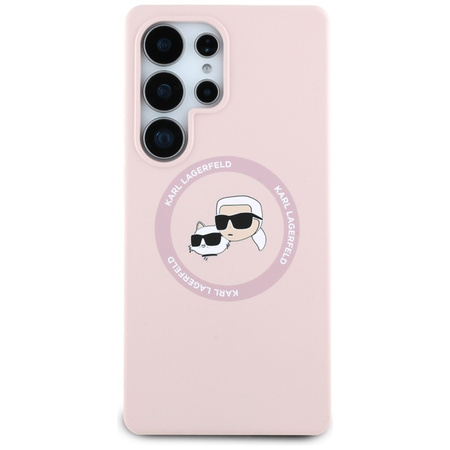Karl Lagerfeld Silicone Double Heads And Circle MagSafe - Etui Samsung Galaxy S25 Ultra (różowy) (KLHMS25LSKCHTCP)