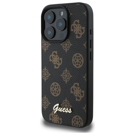 Guess Peony Script MagSafe - Etui iPhone 16 Pro Max (czarny) (GUHMP16XPGPYSK)