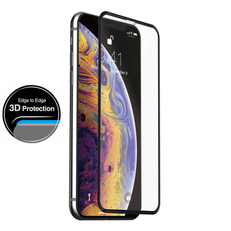Just Mobile Xkin 3D Tempered Glass Screen Protector - Szkło ochronne hartowane iPhone 11 Pro Max / Xs Max (Transparent/ Black) (SP-565F)