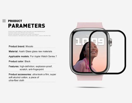 Mocolo 3D Glass Full Glue - Szkło ochronne na ekran Apple Watch 7/8 45 mm (PG6512)