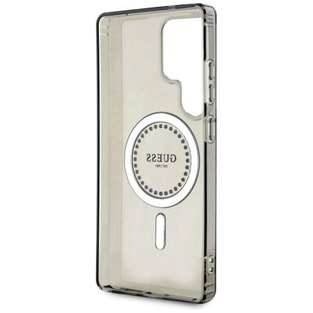 Guess Rhinestones Printed Classic Logo MagSafe - Etui do Samsung Galaxy S25 Ultra (czarny) (GUHMS25LPFTDTEK)