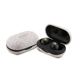 Guess 4G Metal Logo - Słuchawki Bluetooth TWS ENC + etui ładujące (różowy) (GUTWSP4EGP)