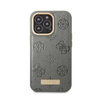 Guess Peony Logo Plate MagSafe - Etui iPhone 13 Pro (szary) (GUHMP13LSAPSTG)
