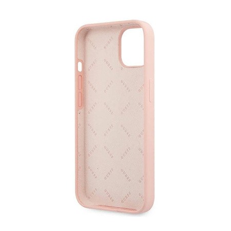 Guess Silicone 4G Big Logo - Etui iPhone 13 mini (różowy) (GUHCP13SLS4GWPI)
