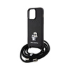 Karl Lagerfeld Crossbody Saffiano Metal Pin Karl & Choupette - Etui iPhone 15 Pro Max (czarny) (KLHCP15XSAKCPSK)