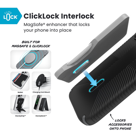 Speck Presidio2 Grip ClickLock & MagSafe - Etui iPhone 17 (Black / Slate Grey / White) (150959-D143)
