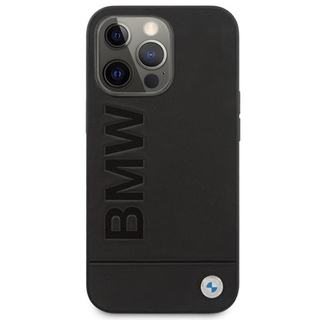 BMW Leather Hot Stamp MagSafe – Etui iPhone 14 Pro Max (Czarny) (BMHMP14XSLLBK)