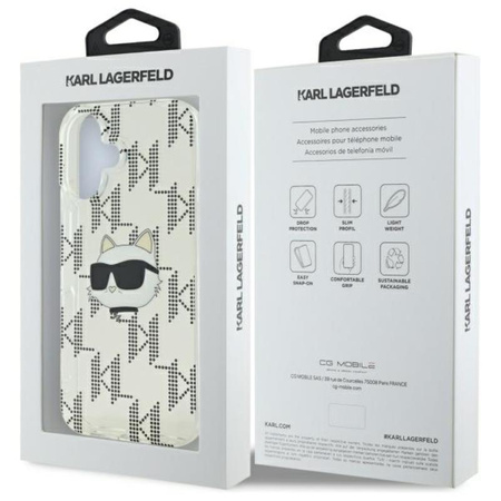 Karl Lagerfeld IML Choupette Head Electroplated - Etui iPhone 16 (przezroczysty) (KLHCP16SHKLPCHT)