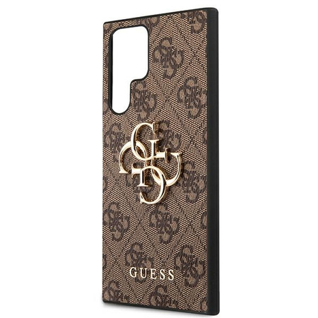 Guess 4G Big Metal Logo - Etui Samsung Galaxy S22 Ultra (brązowy) (GUHCS22L4GMGBR)