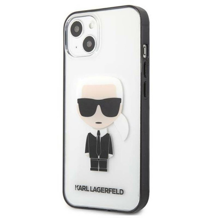 Karl Lagerfeld Ikonik Karl - Etui iPhone 13 mini (przezroczysty / czarna ramka) (KLHCP13SHIKCK)