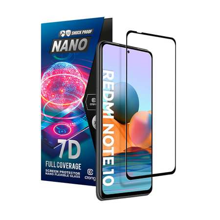 Crong 7D Nano Flexible Glass - Niepękające szkło hybrydowe 9H na cały ekran Xiaomi Redmi Note 10 5G (CRG-7DNANO-XRMIN10)