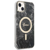 Guess Bundle Pack MagSafe IML Marble - Zestaw etui + ładowarka MagSafe iPhone 14 Plus (czarny/złoty) (GUBPP14MHMEACSK)