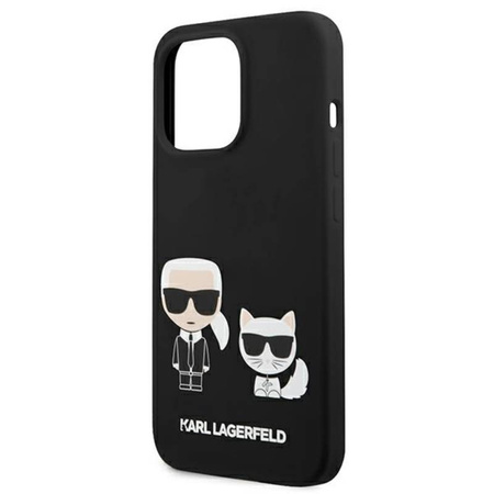 Karl Lagerfeld Slilicone Karl & Choupette - Etui iPhone 13 Pro (czarny) (KLHCP13LSSKCK)