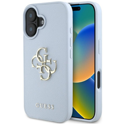 Guess Grained Big 4G Logo Small Classic Logo - Etui do iPhone 16 (niebieski) (GUHCP16SPGT4MBB)