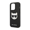 Karl Lagerfeld Saffiano Choupette Head Patch Case - Etui iPhone 14 Pro Max (czarny) (KLHCP14XSAPCHK)