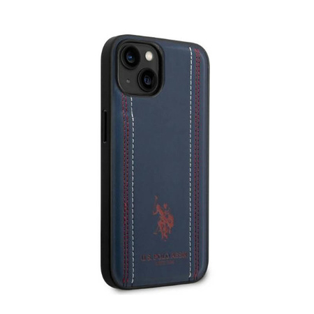 US Polo Assn Leather Stitch - Etui iPhone 14 (granatowy) (USHCP14SPFAV)