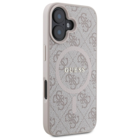 Guess 4G Ring Classic Logo MagSafe - Etui iPhone 16 (różowy) (GUHMP16SG4GFRP)