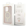 Guess Glitter Gold MagSafe - Etui iPhone 14 Pro (Różowy) (GUHMP14LHCMCGP)