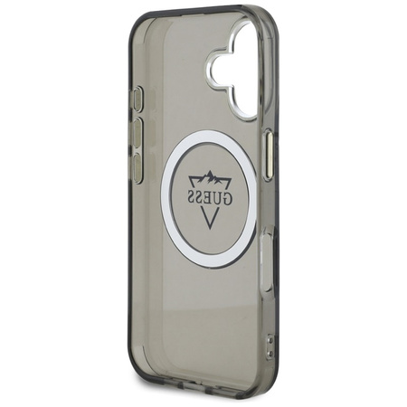 Guess IML Metal Mountain Logo MagSafe - Etui do iPhone 16 (czarny) (GUHMP16SHFGTMSLSK)