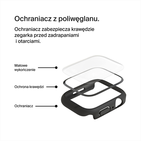 Belkin Szkło na Apple Watch 44/45mm 9/8/7/6/5/4/SE, czarne (OVG004ZZBK-REV)