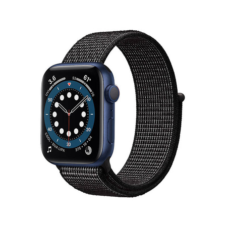 Crong Nylon Reflex - Pasek sportowy do Apple Watch 38/40/41/42 mm (czarny) (CRG-40RFB-BLK)