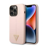 Guess Silicone Triangle Logo - Etui iPhone 14 Pro (różowy) (GUHCP14LSLTGP)