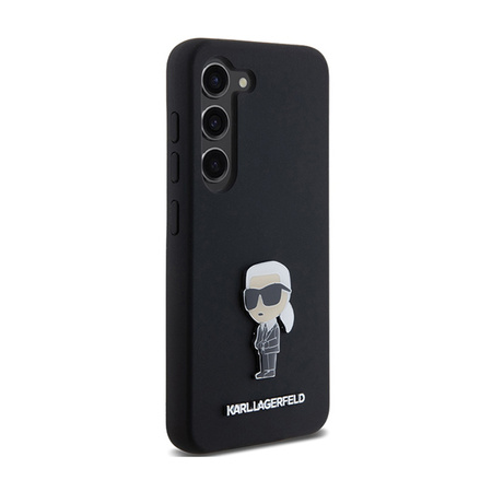 Karl Lagerfeld Silicone Ikonik Metal Pin - Etui Samsung Galaxy S24+ (czarny) (KLHCS24MSMHKNPK)