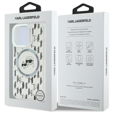 Karl Lagerfeld IML Monogram Karl Choupette Head MagSafe Etui iPhone 16 Pro
