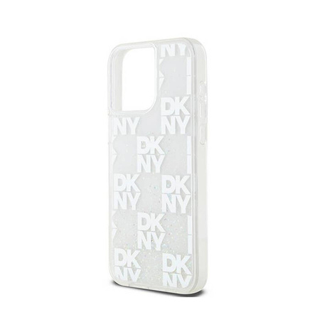 DKNY Liquid Glitter Multilogo - Etui iPhone 15 Pro Max (biały) (DKHCP15XLCPEPT)