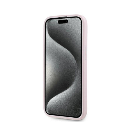 Karl Lagerfeld Diagonal Quilted Script - Etui iPhone 15 / 14 / 13 (różowy) (KLHCP15SPQDSMGP)